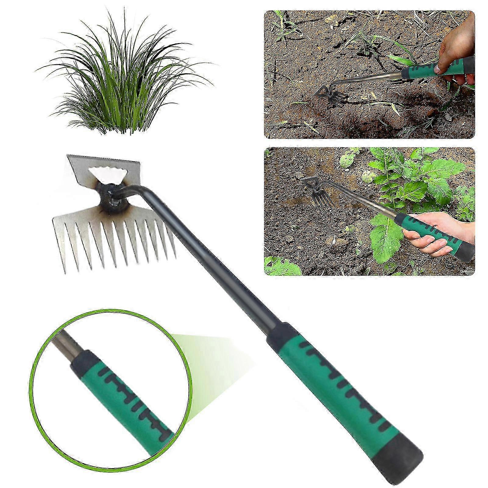 Weeding Artifact Uprooting Garden Weeding Tool with Non-Slip Handle Rustproof High Strength Efficient Weed Puller Hand Tool