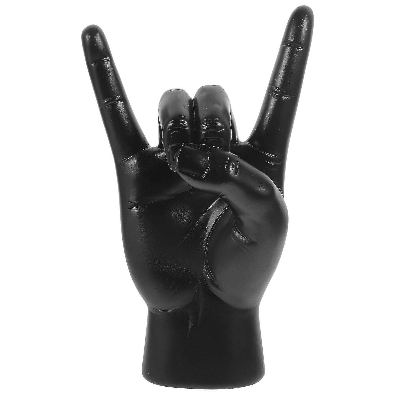 Rock Gesture Decor Rock Gesture Statue Desktop Figurine Abstract Sculpture for Office Home