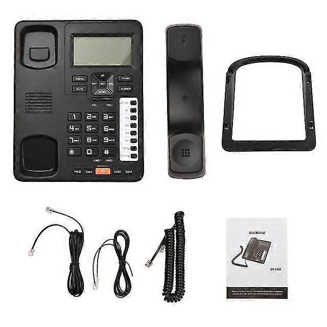 Sistema di risposta telefonica con cavo desktop a 2 linee ID chiamante / chiamata in attesa retroilluminazione lcd e portatile/base per conferenza a casa in ufficio