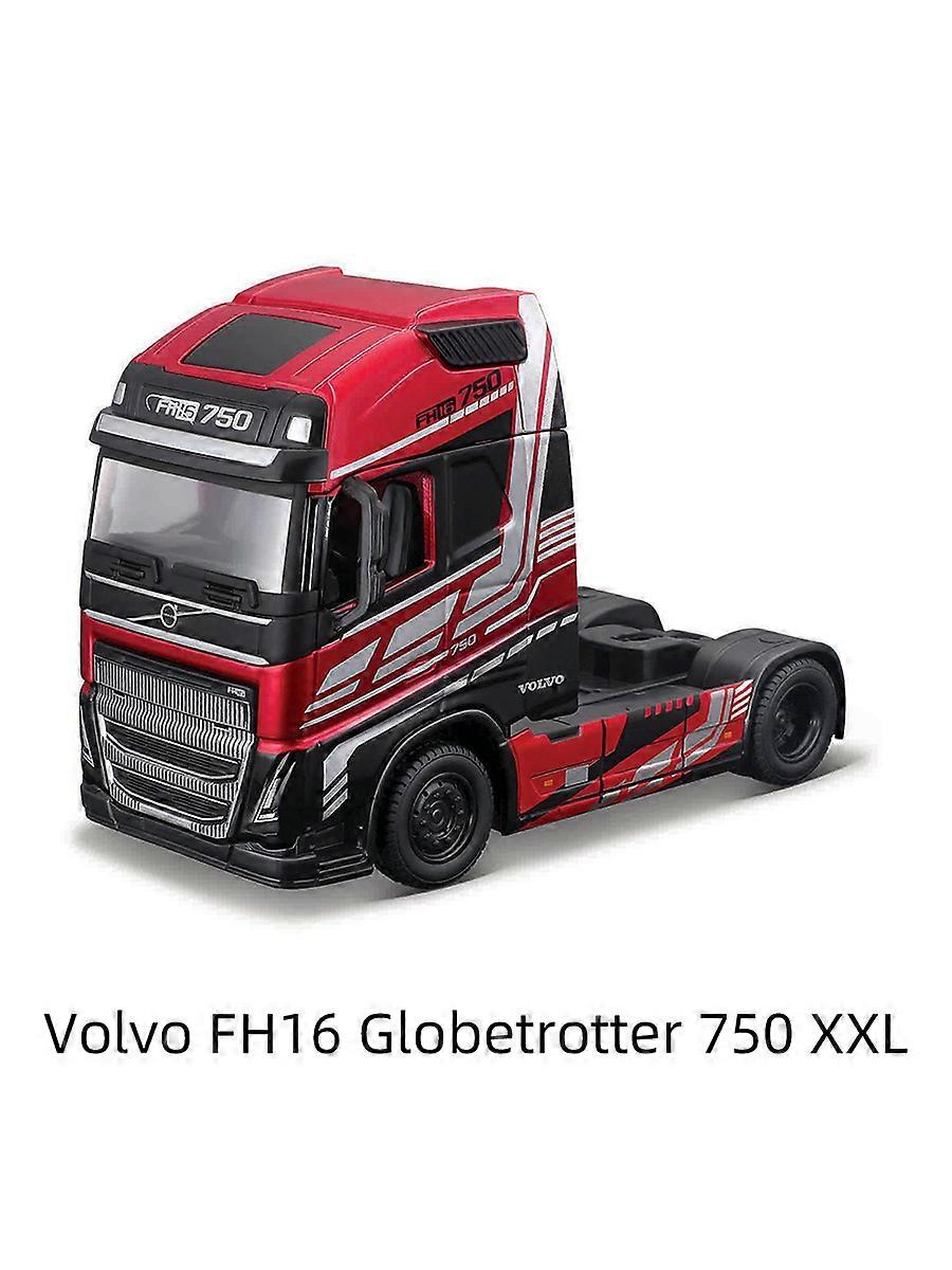BBURAGO 1/43 Street Fire - Cabine Camion Volvo FH16 Globetrotter 750 XXL Rouge Métal - Modèle Métal Pousser - Nouveauté 2024 - Miniature Échelle 1:43-32203