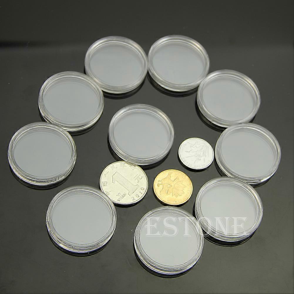 Coin Storage Box 30mm Plastic Transparent Organizer with Protective Cover Boxes