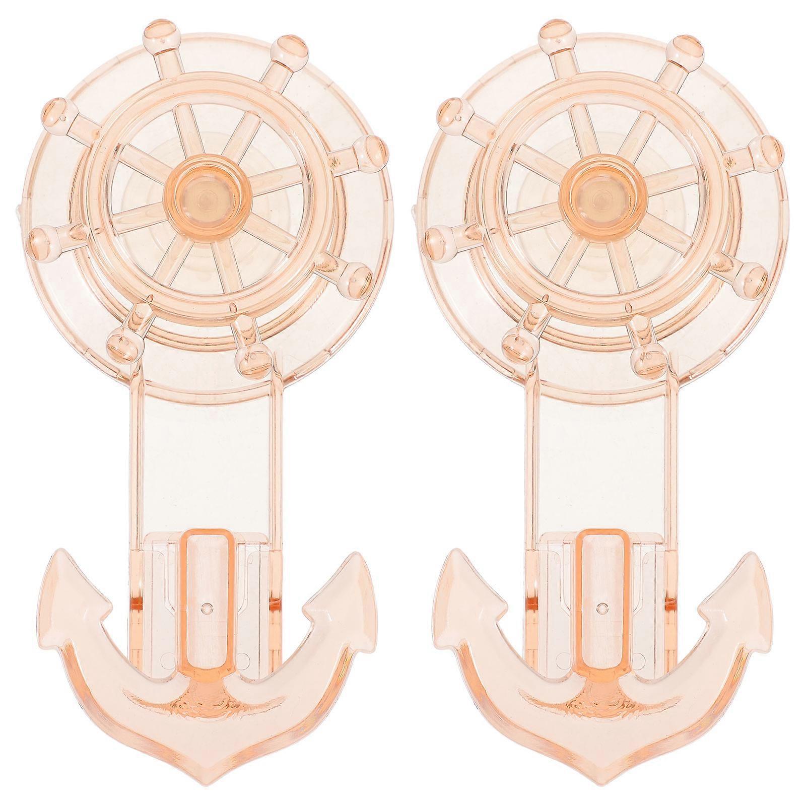 2pcs Rotary Suction Cup Hooks Anchor Rudder Traceless Bathroom Storage Hooks
