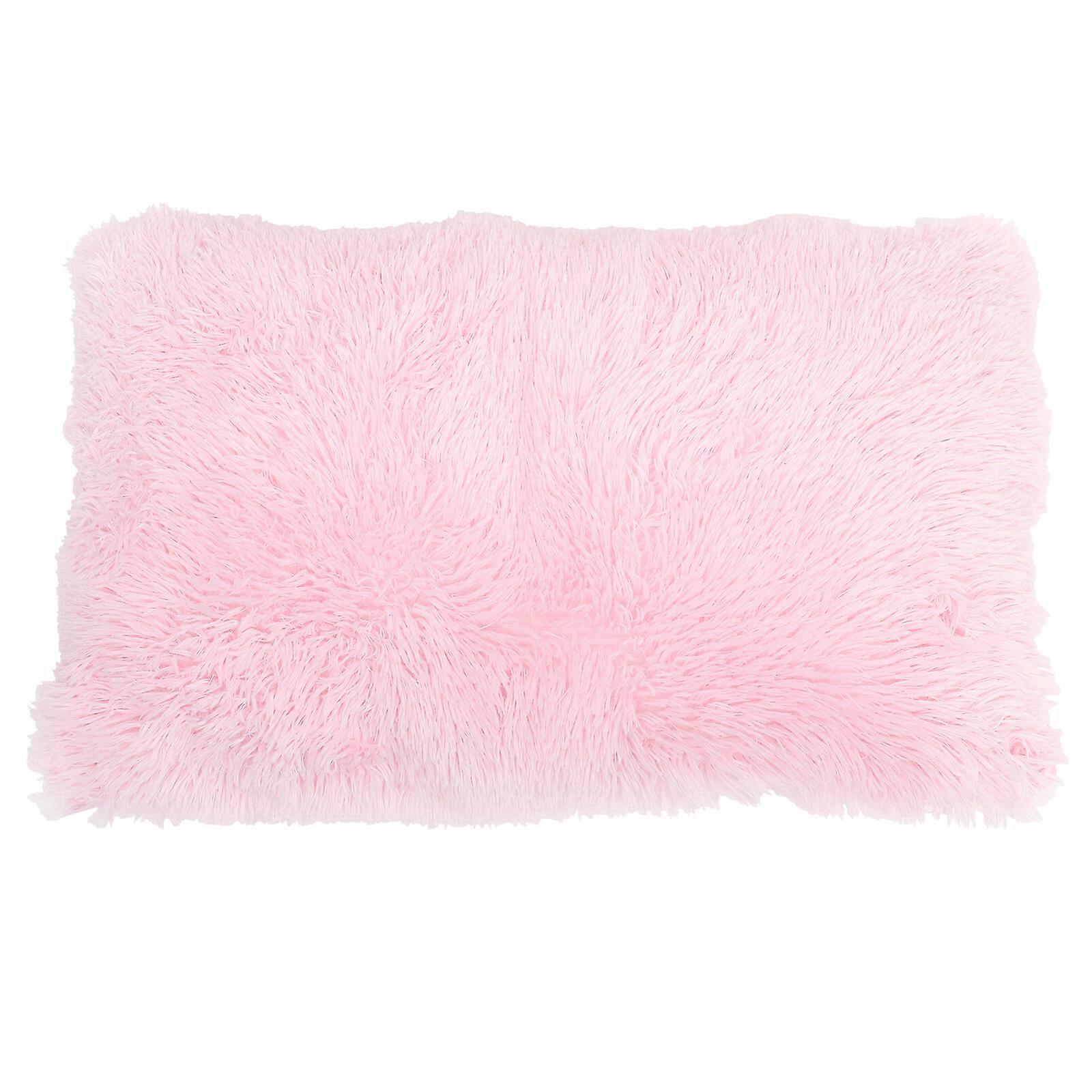2pcs Fluffy Pillow Case Comfortable Plush Pillow Cover Decorative Solid-color Pillow Case