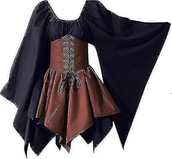 2023年女性用中世ルネッサンスコスチューム海賊コルセットドレス女性フレアスリーブトラディショナルアイリッシュショートドレスS-4XL