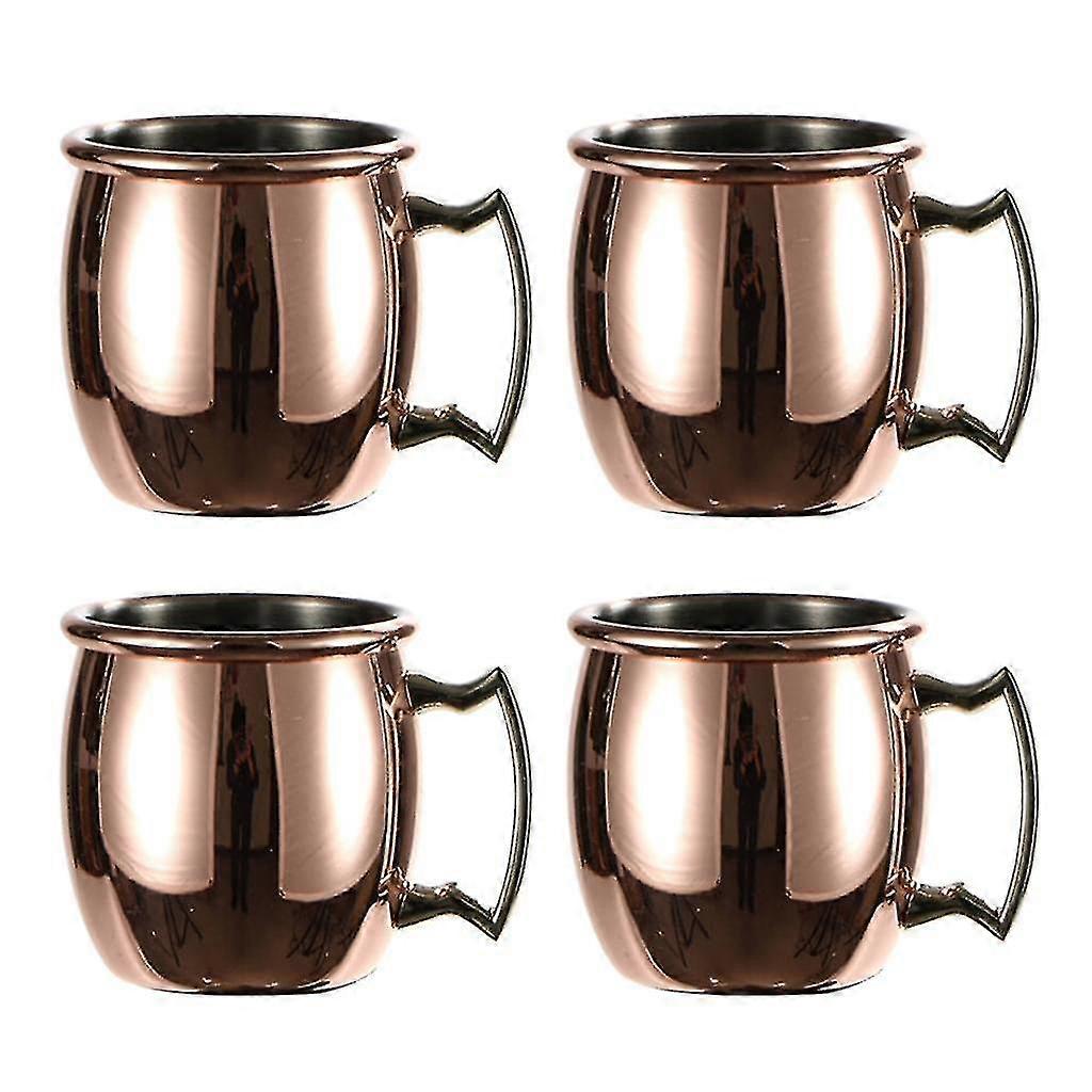 4x Moscow Mule Copper Mugs, (set Of 4) Solid Copper Mugs, Handcrafted - 60ml