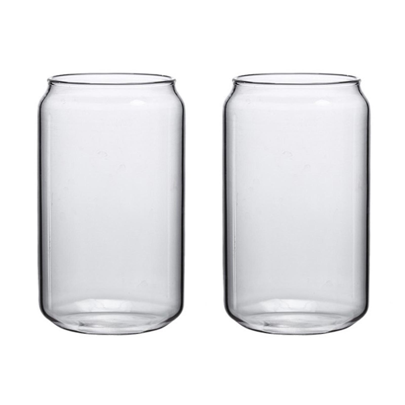 2023 Neue Cola-Dose Trinkgläser Geschirr Creative 2pcs Durable 395ml/580ml mit Bambusabdeckung transparente Milchkaffeetasse
