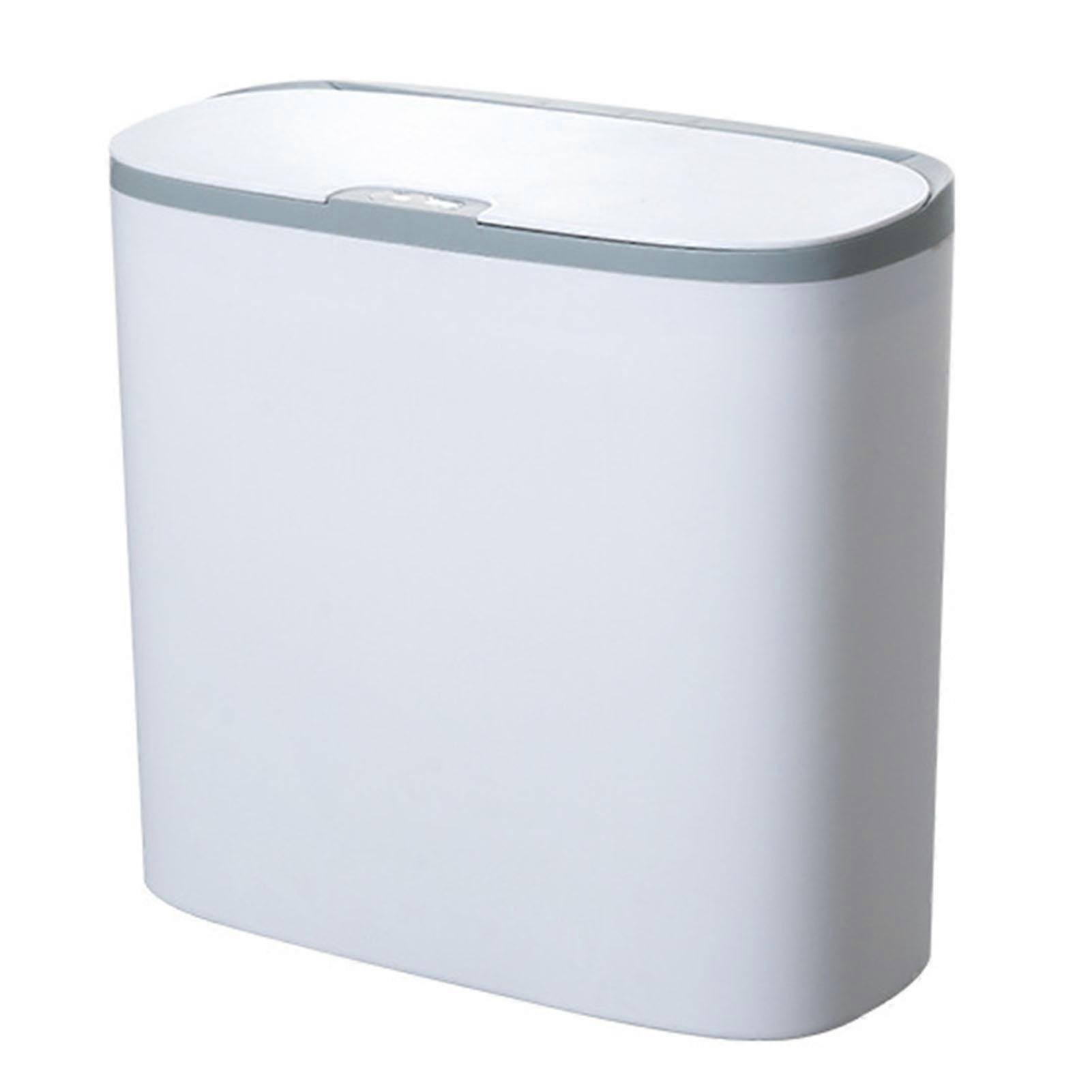 Motion Sensor Garbage Basket with Lid Large Capacity Punch-free Smart Intelligent Induction Trash Can for Kitchen Office Bathroom QingHai
