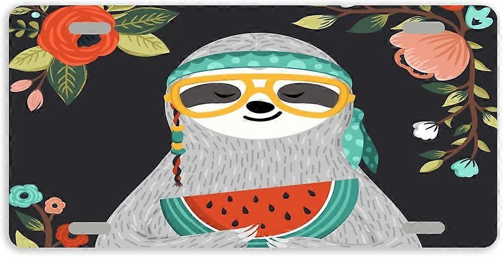 Tampa de Placa de Licença de Carro de Metal Preguiça Auto Tag com 4 Furos 12 x 6 Polegadas