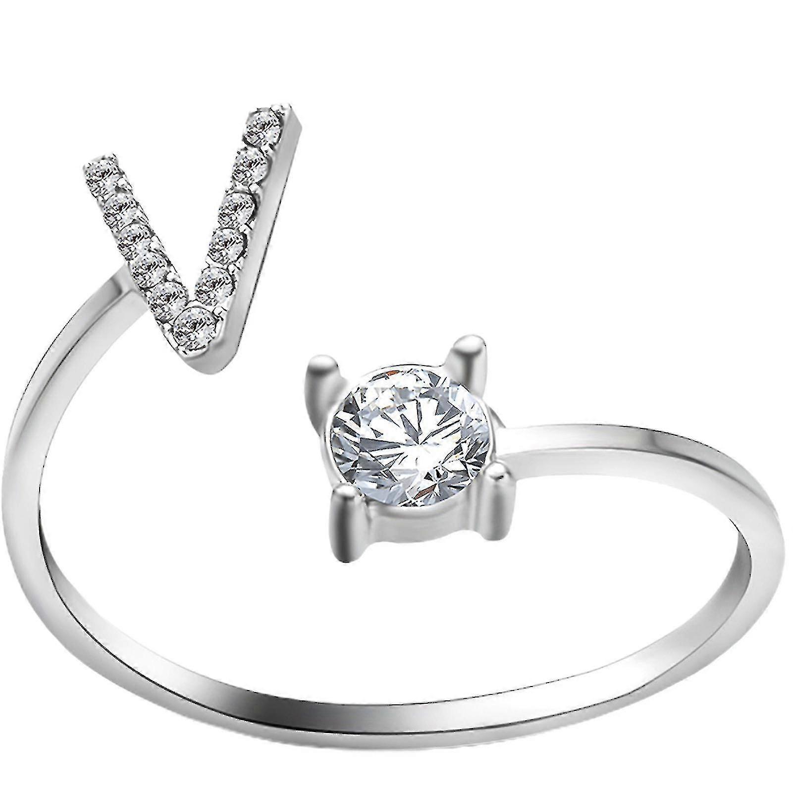 Finr Ringe Simpli Buchstaben Ringe Fash Schmuck Ringe-V-Silber