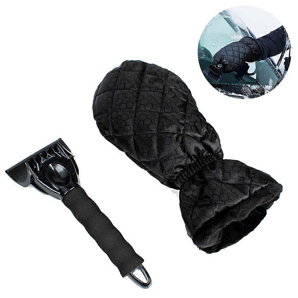 Ice Scraper Mitt for Windshield Waterproof Snow Scraper with Lined