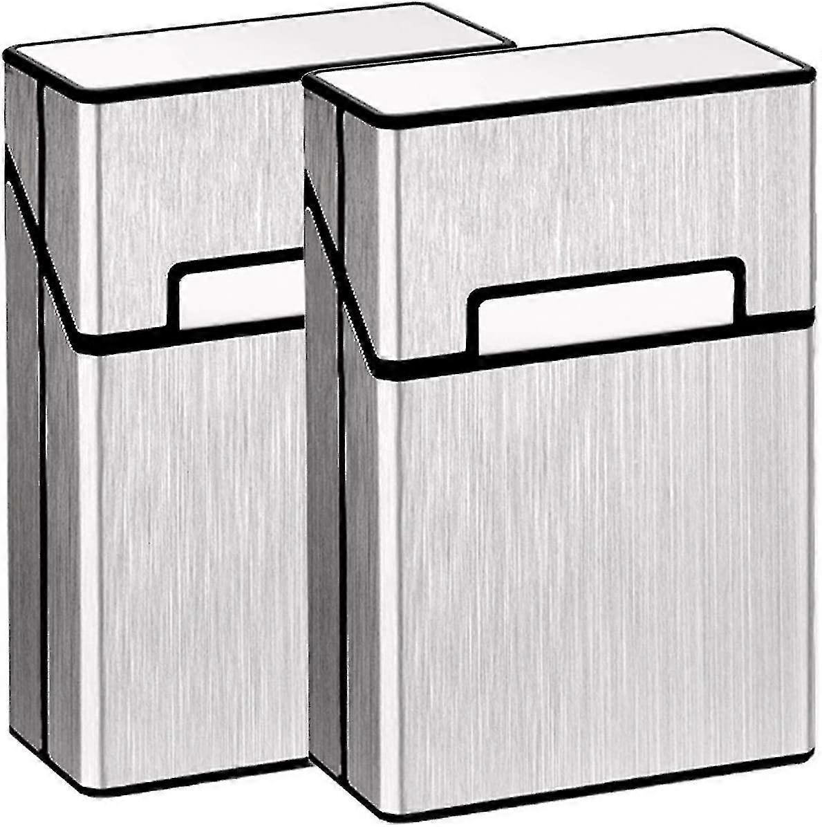 Lightweight Aluminum Cigarette Case Silver Metal Box Holder