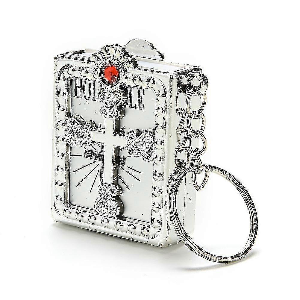 1PC مصغرة الكتاب المقدس سلسلة المفاتيح الإنجليزية الكتاب المقدس الديني المسيحي يسوع غطاء Shytmv