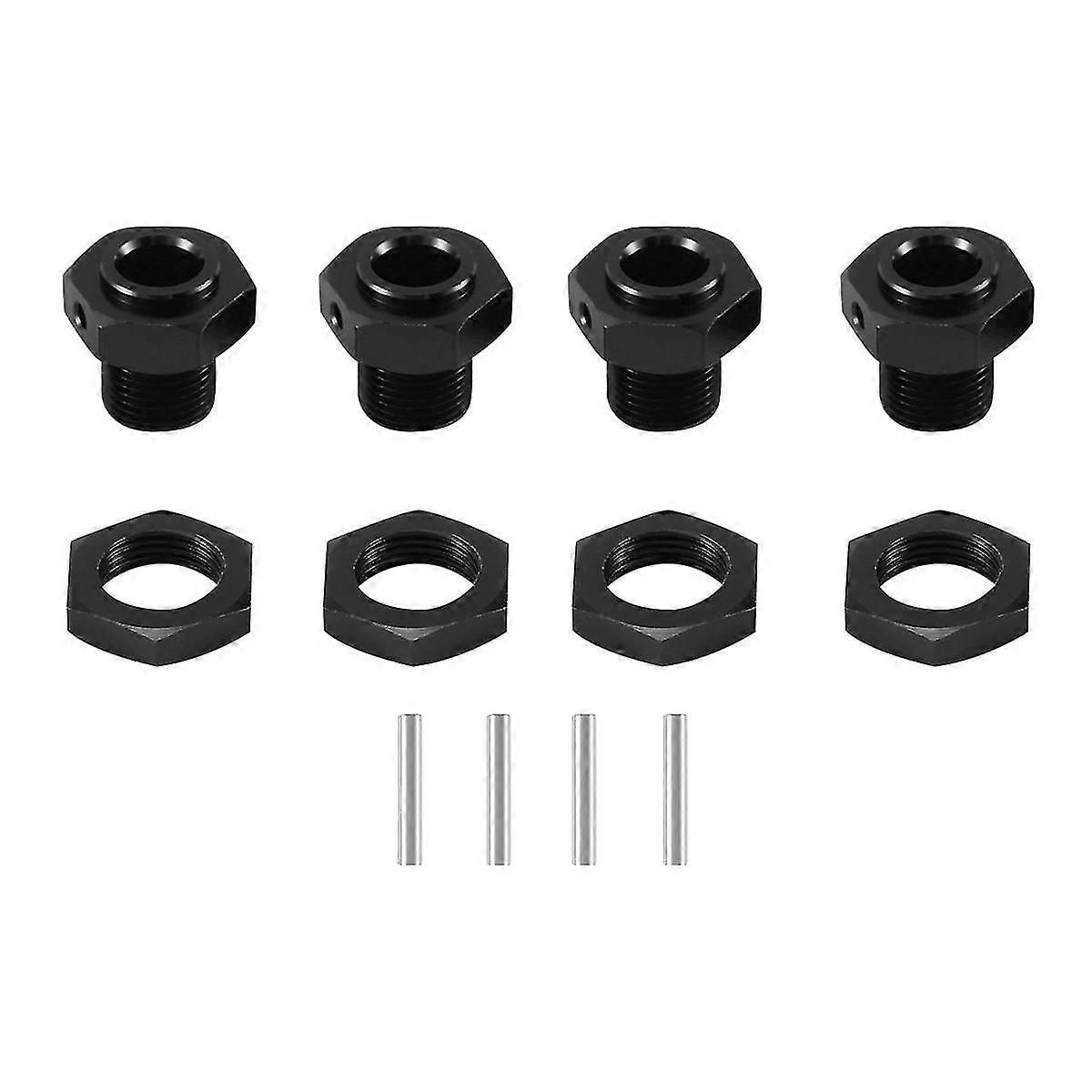 Metal 17mm Wheel Hex Hub Adapter With Nut For Arrma 1/10 4s Kraton Outcast Rc Car Upgrade Parts,bla