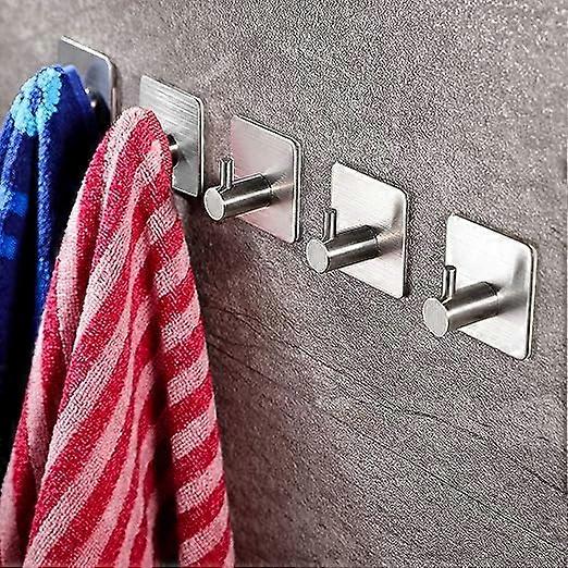 5pcs Towel Holder without Drilling Hooks Clothes Hooks Self-Adhesive