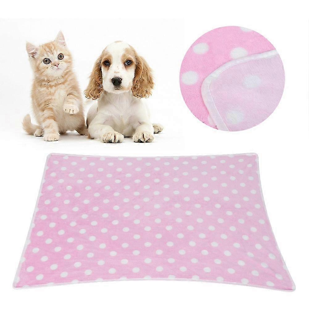 Soft Warm Pet Dog Cat Mat Blanket Winter Sleeping Bed Cage Cushion (Pink 40x60cm)