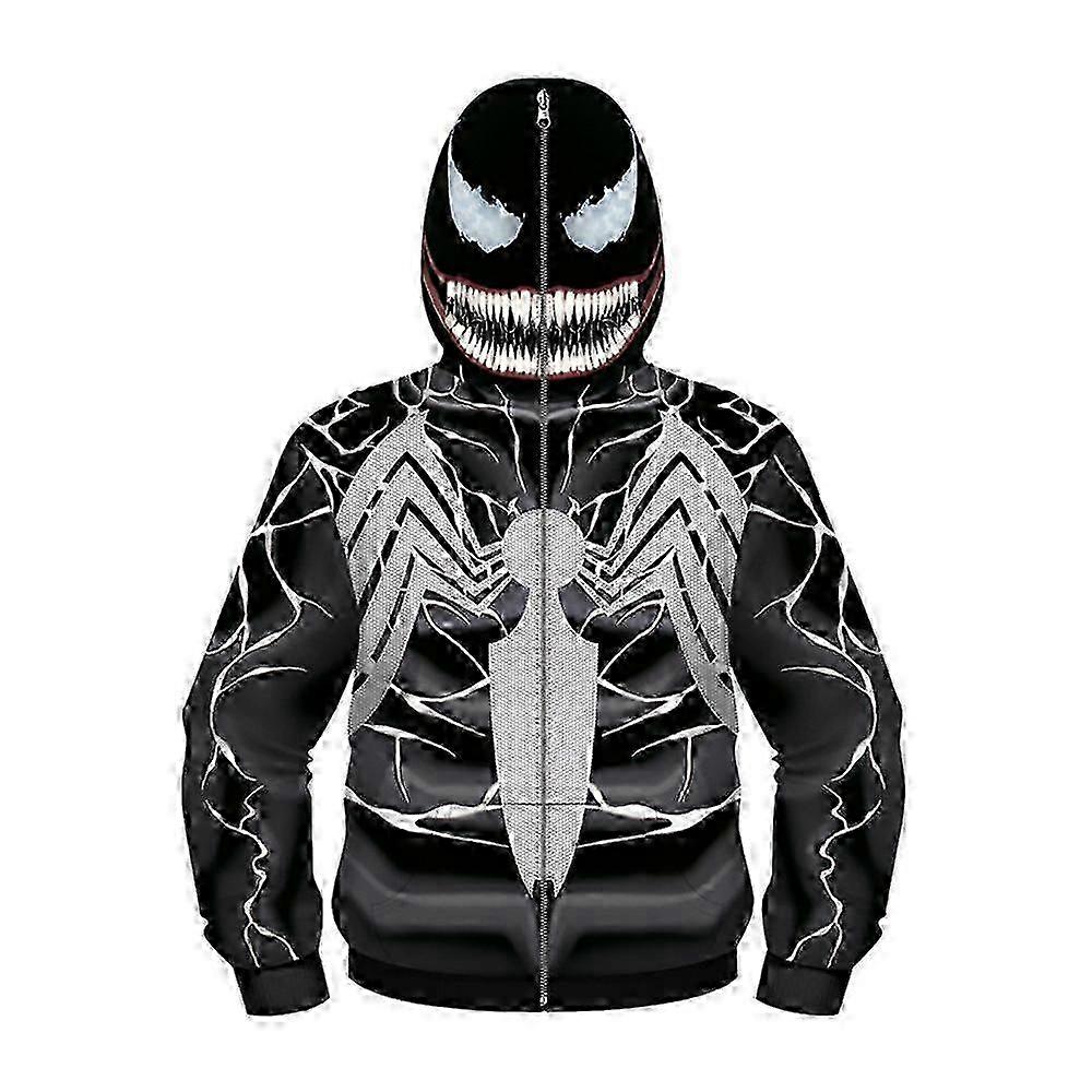 ヴェノムパーカージャケットキッズボーイズカジュアルフルジップ面白いフード付きマスクコートアウター
