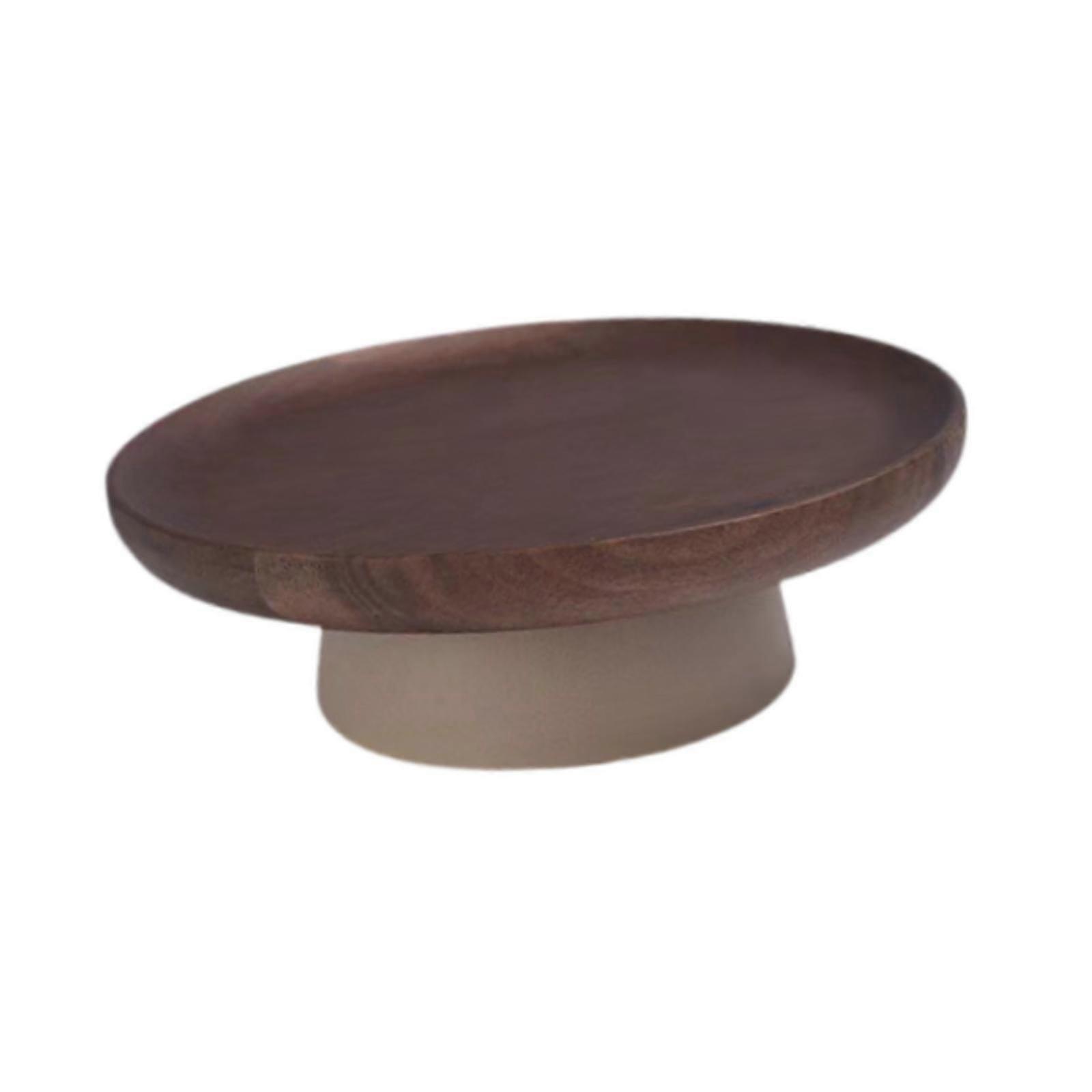 Wood Cake Stand Round Cake Shelf Cake Plate for Anniversary Countertop Event Small