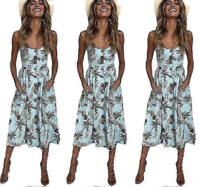 Ananas Desenli Bayan Elbise