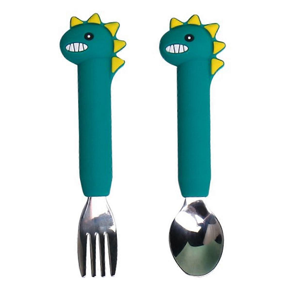 Children's fork and spoon cartoon safety set