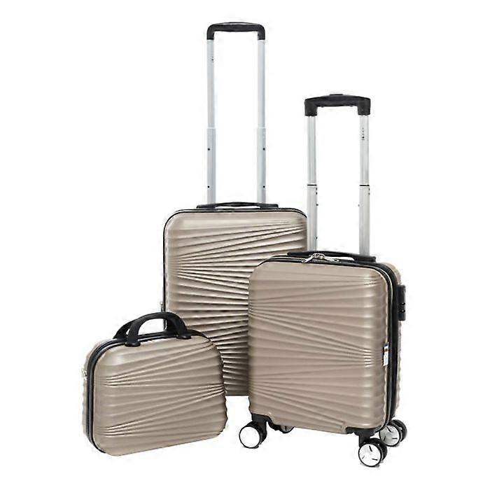 Lot de 2 valises rigides extensibles + 30 % de volume + Vanité - Lys Paris 323/3 - Or Rose