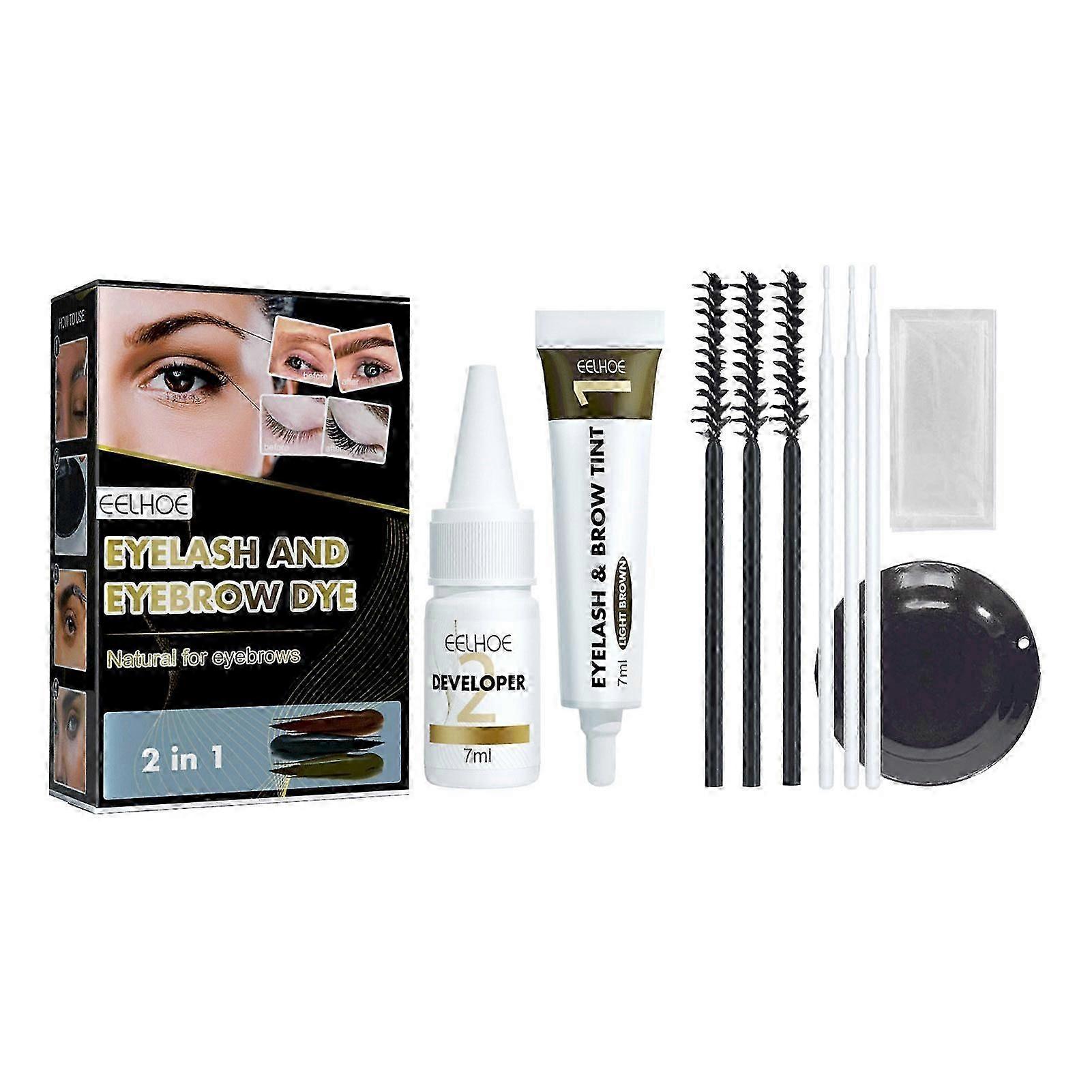 EELHOE Eyelash & Brow Tint Dye Professional Series Natural Long-lasting Semipermanent DIY Makeup Kit