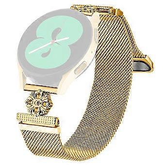 Compatibile per Samsung Galaxy Watch4 Classic 42mm / 46mm Milanese Band Flower Cinturino per orologio a maglia magnetica in acciaio inossidabile