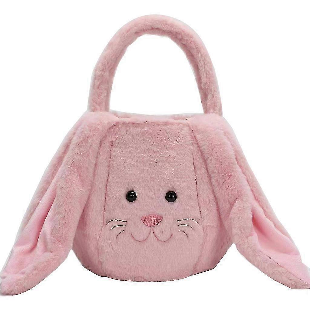 Plush Bunny Easter Buckets Easter Egg Hunting Easter Bags Kid Easter Tote Bags