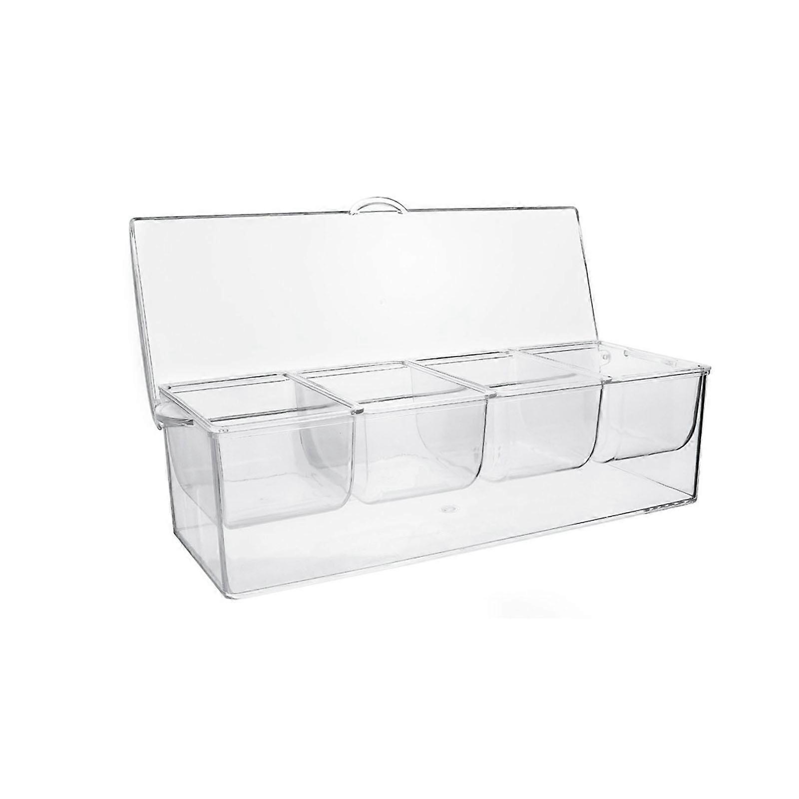 Plastic Four-compartment Detachable Fruit Salad Seasoning Box Multi-purpose Ice Box For Home Picnic Party For Worker