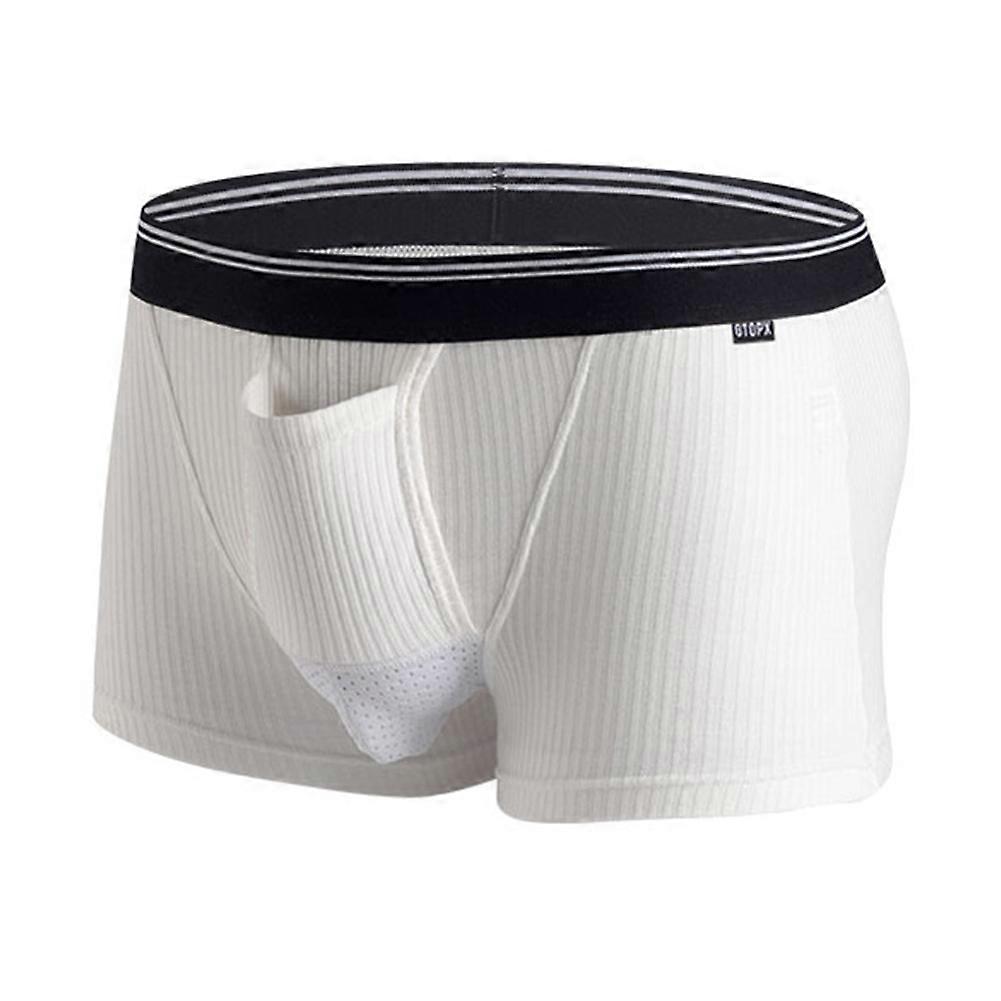 Mens Cotton Soft Breathable U Convex Underwear Boxers Shorts Pouch Underpants Trunk Simple Seamless