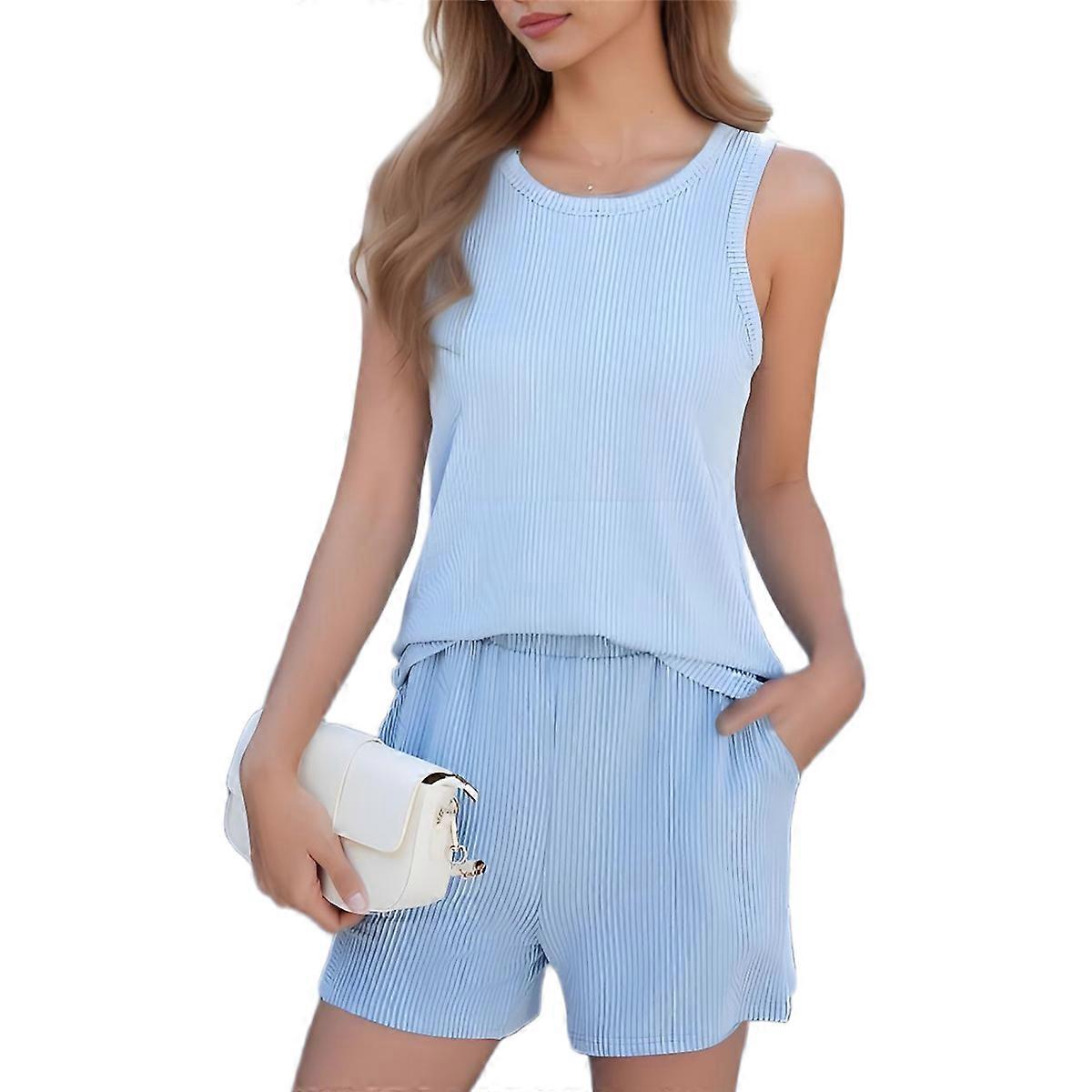 Women'S Summer 2 Piece Outfits Shorts Sets Matching Set Loungewear M