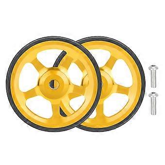 2pcs Portables Folded Bike Wheel Durability Bike Wheel Thickening Solid Wheel for Commuters and Students  silver