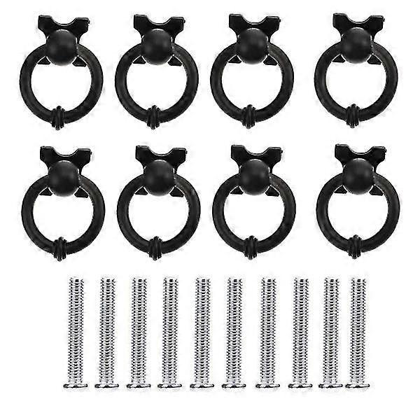 Set of 10 Black Zinc Alloy Drawer Knobs and Pull Handles for Cabinets, Drawers, and Wardrobes