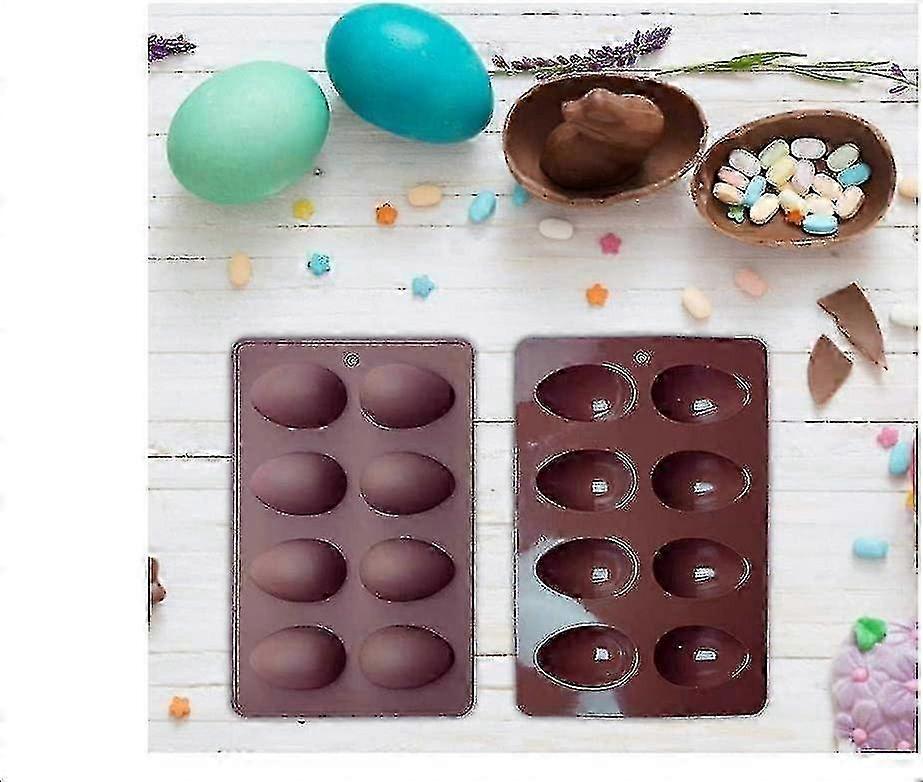 2Pcs Silicone Easter Egg Molds for Chocolate Baking, Half Egg Cake Decorating Tools