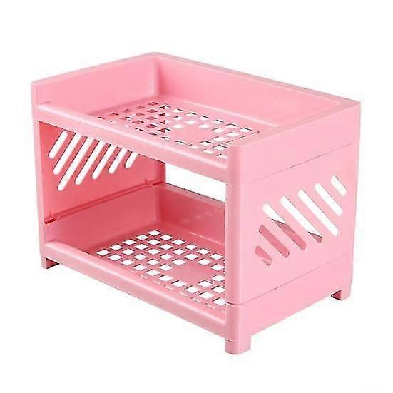 Desktop Rack Space-saving Double Layer PP Multi-function Cosmetic Storage Desktop Organizer Office S