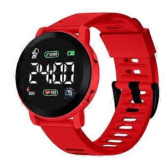 Kids Led Digital Watch Waterproof Auto Weekly Sports Wristwatch For Boys Girls Fashion Electronic Clock  Red