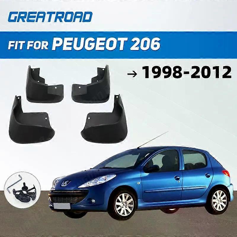 4Pcs Car Fender Mud Flaps Front Rear Mudflaps Mud Splash Guards Mudguards for Peugeot 206 1998-2012