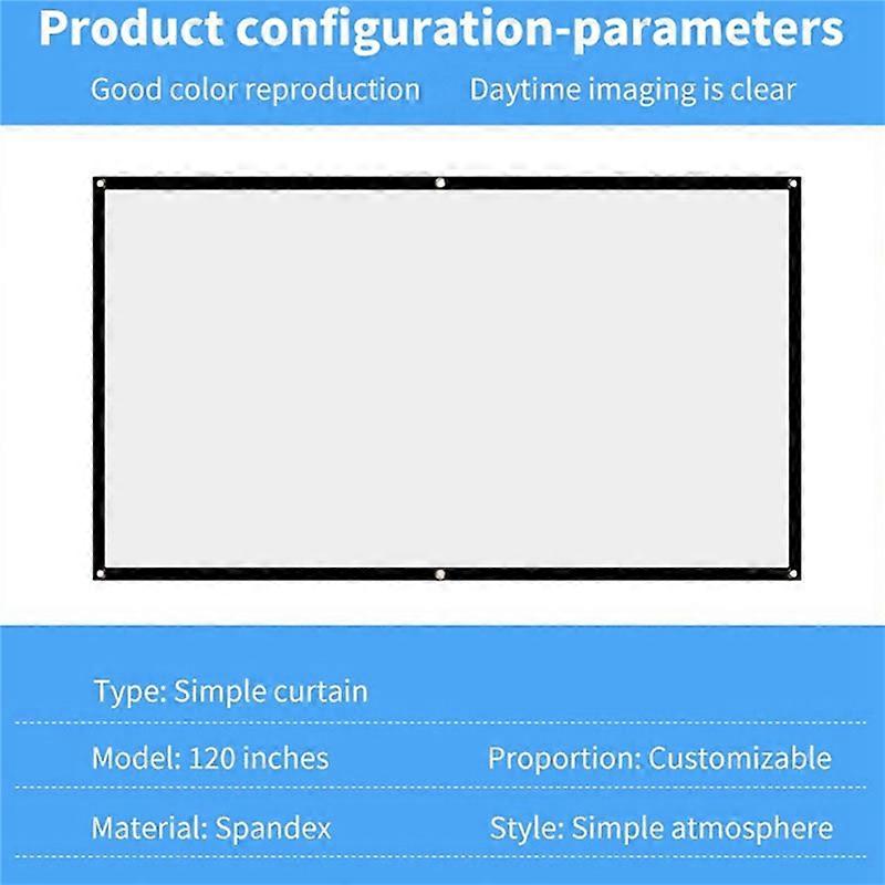 Projector Screen for Home Theater HD White Foldable Anti-