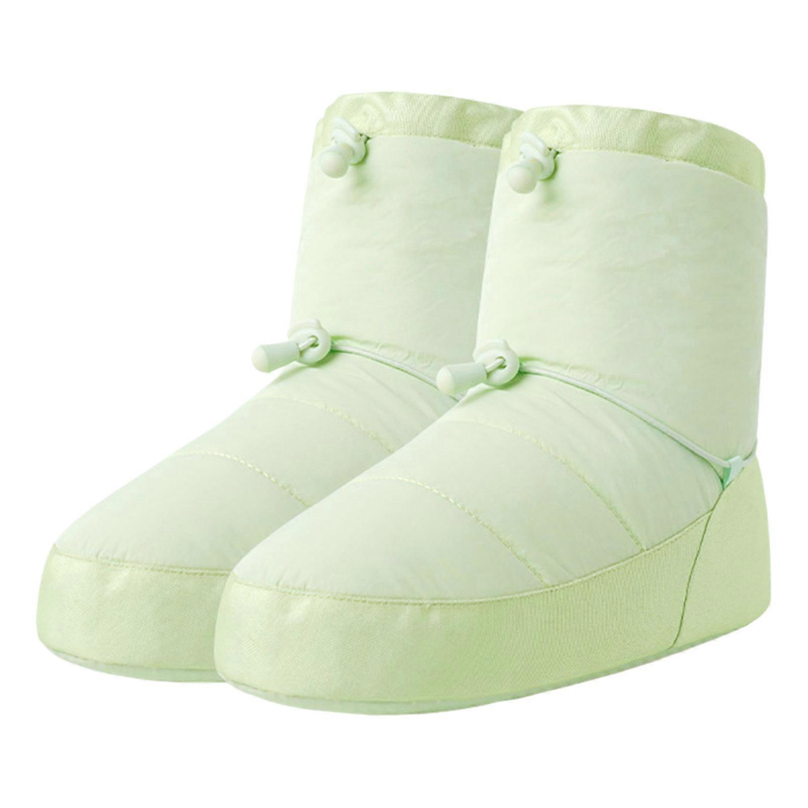 Botas de ballet para mujer Zapatos de calentamiento Botines de invierno Botas de baile Zapatos de algodón de danza Práctica de bailarina Suave antideslizante Bota cálida verde