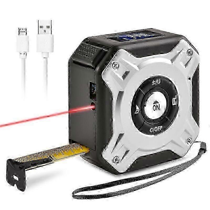 40M USB Rechargeable Digital Measuring Tape With Roll Cord Mode Laser Tape Measure Ruler Construction Measuring Tools