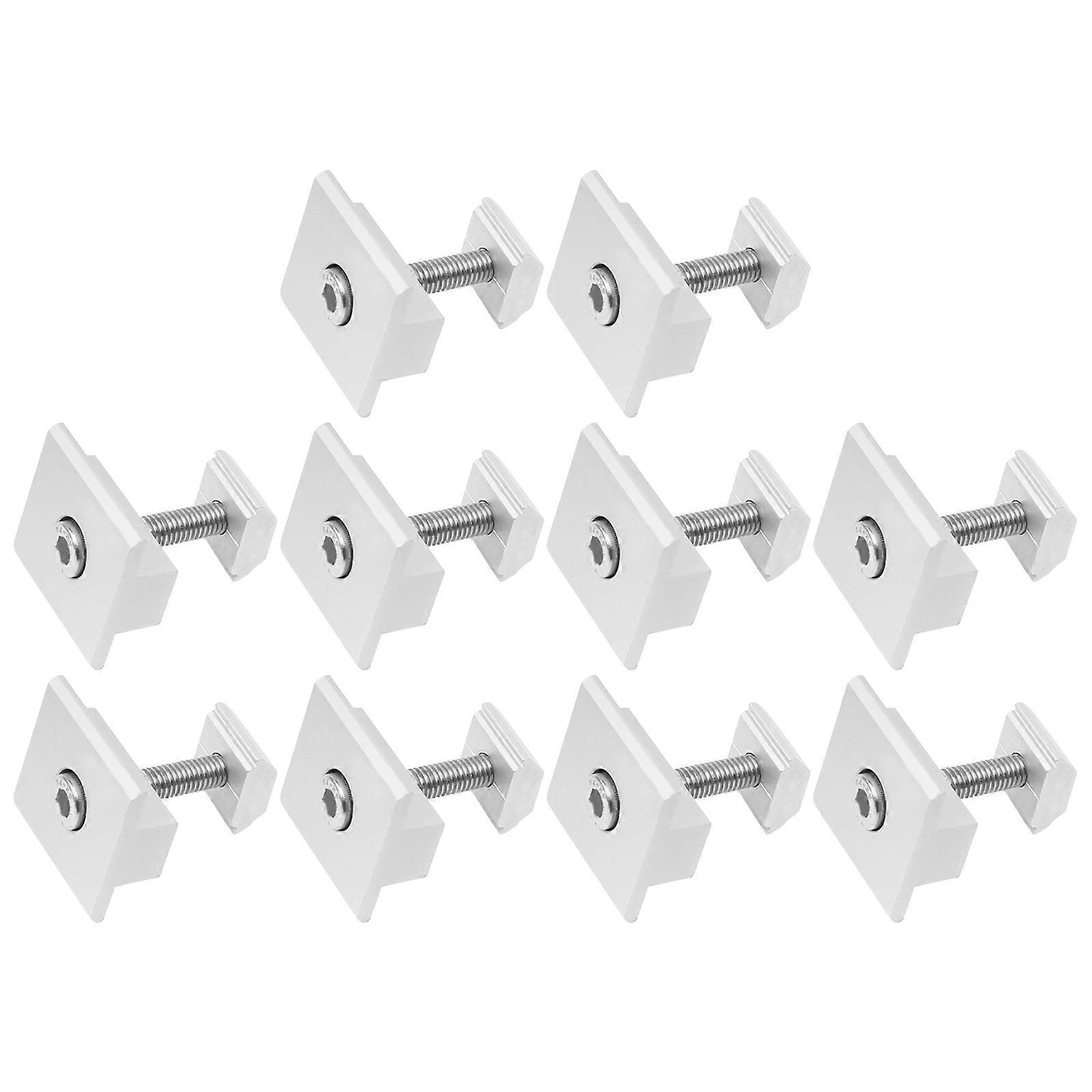 10Pcs Solar Panel Mounting Bracket End Clamp Kit Adjustable for 30-45mm Framed D