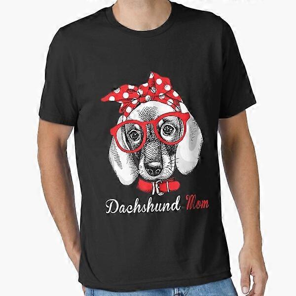 ダックスフンドママ面白い犬ママ母の日かわいいドキシーウィーナー恋人エッセンシャルTシャツROCKINSTONE