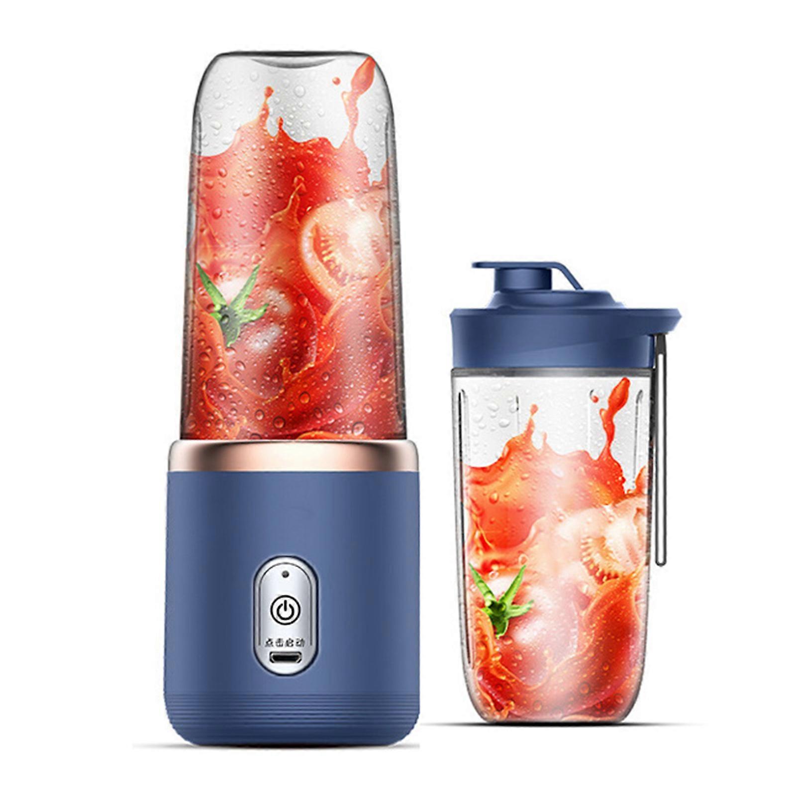 Travel Blender Cup Personal Blender Mini Fruit Juicer Mixer Portable Electric Juicer for Smoothie Fruit Juice Milk Shake Blue