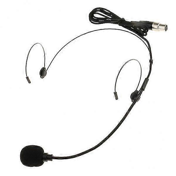 6xDouble Ear Hook Wired Headset Headworn Microphone Black XLR 4Pin