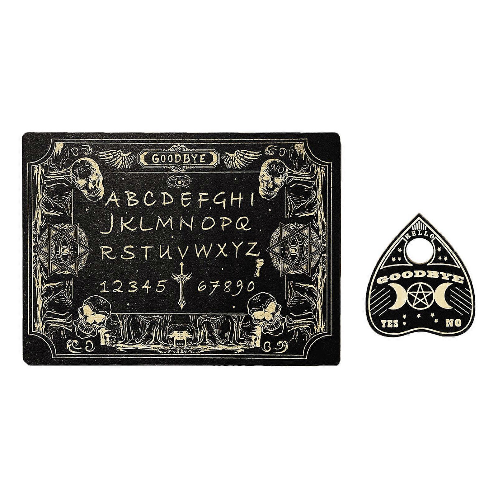 Pendulums Dowsing Divinations Board Wooden Talking Board with Planchette Spirits Board Game Metaphysical Message Board