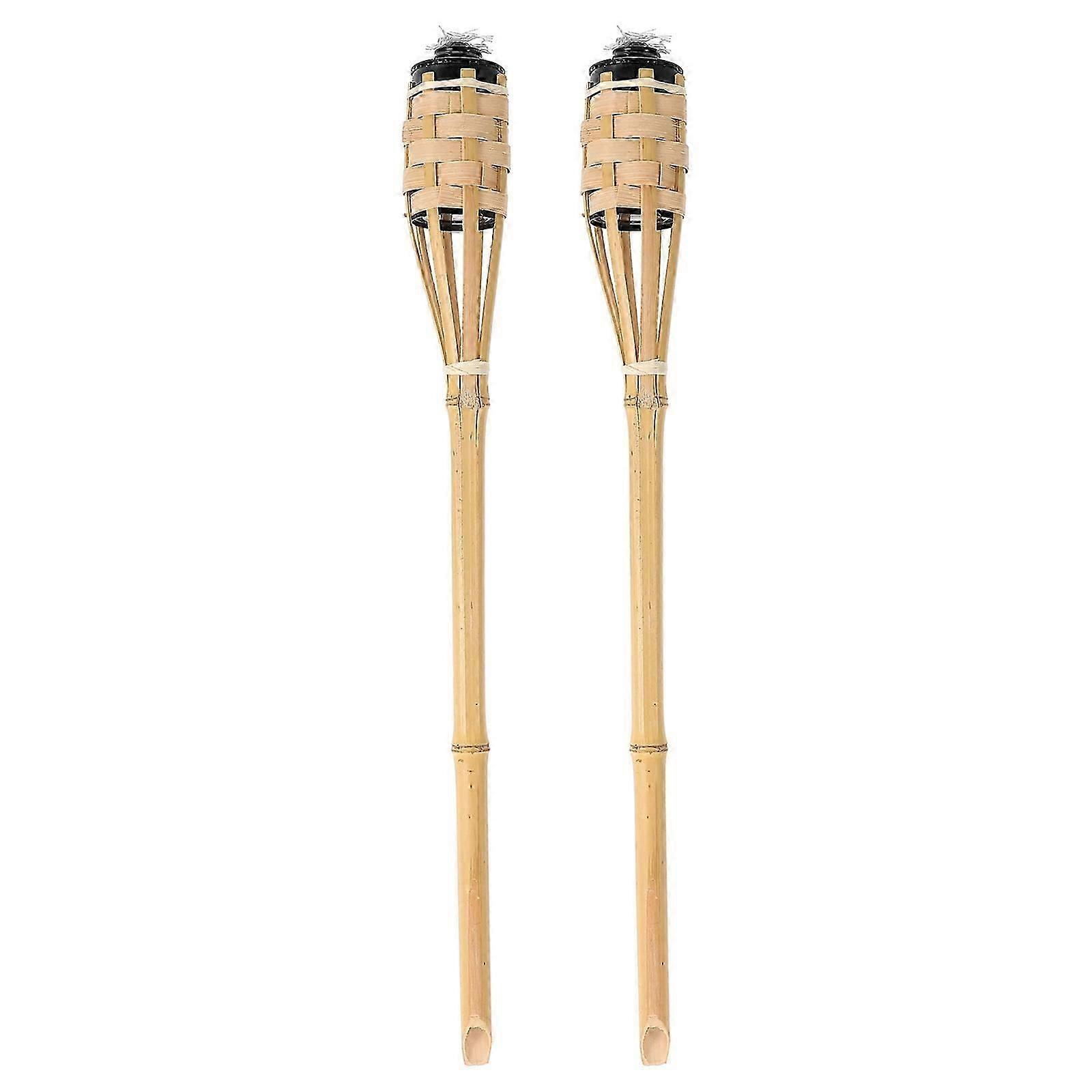 2pcs Bamboo Torch Light Yard Bamboo Torch Festival Party Torch Decoration Woven Bamboo Torch