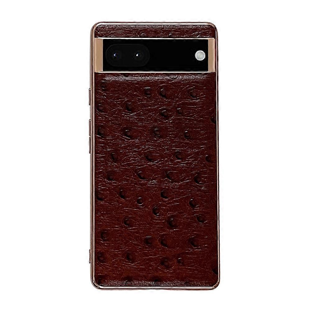 For Google Pixel 6 Leather Ostrich Texture Nano Electroplating Phone Case