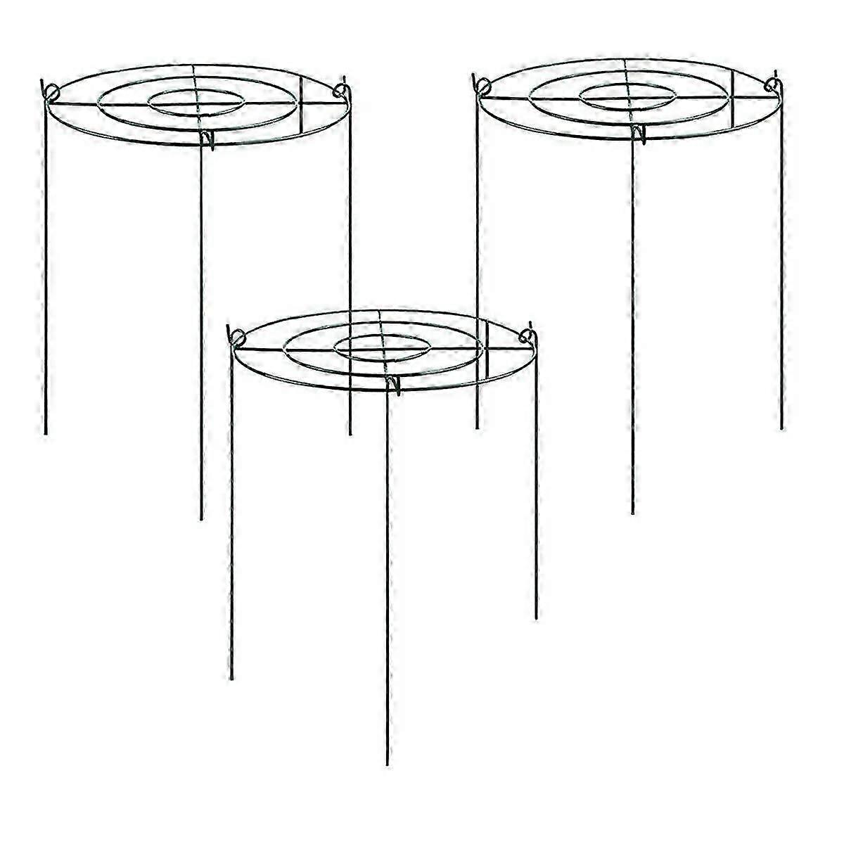 3セット 牡丹サポートケージ 成長フープグリッド 4本の脚付き 植物サポートブレース フラワーストロング