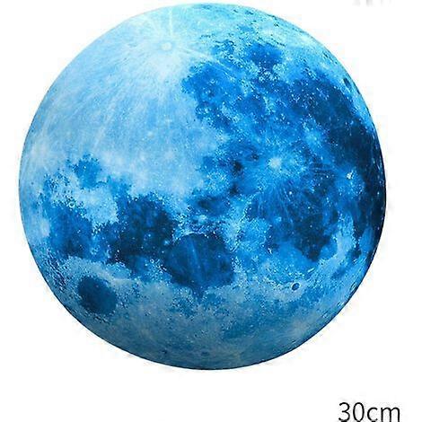 1pc Luminous Sticker Moon Star Dot Creative Fluorescent Removable Wall Sticker (Blue 30cm)