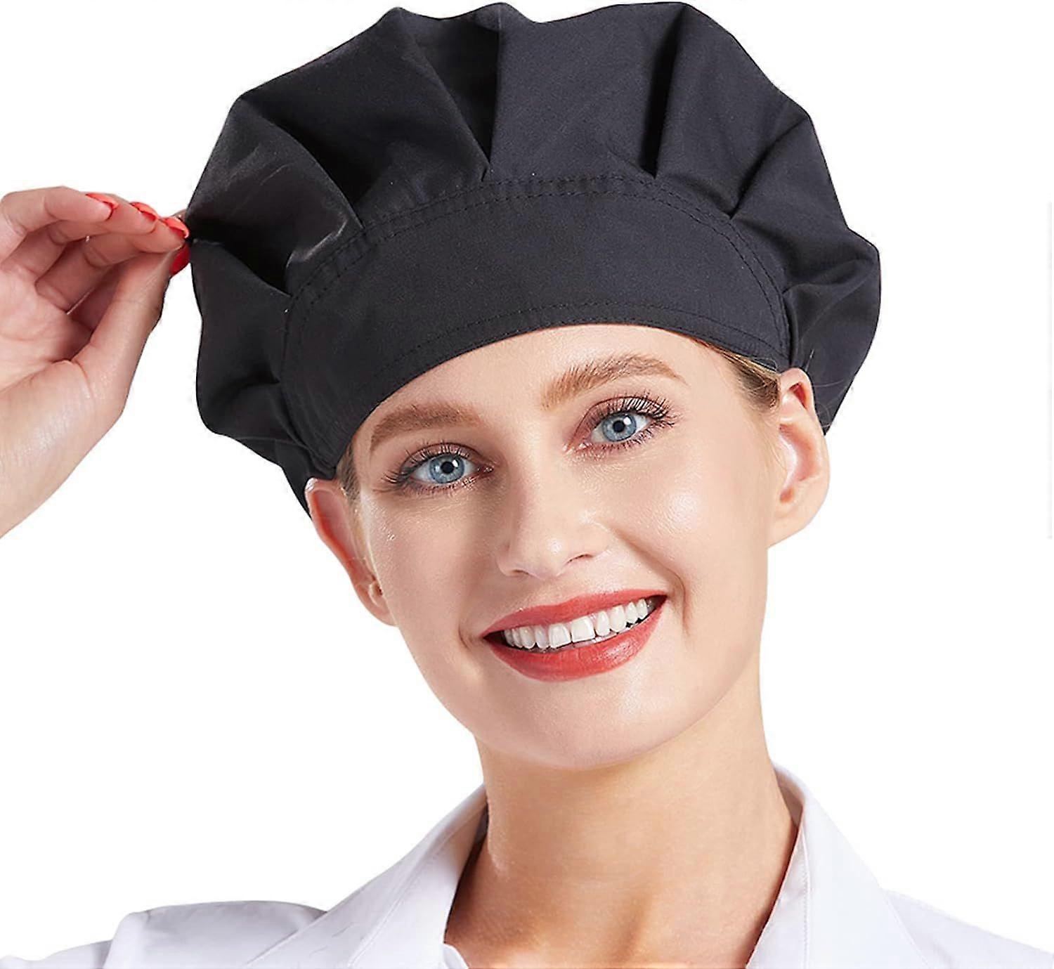 High quality brand new  3pcs Unisex Chef Hat - Adjustable Elastic Work Cap -