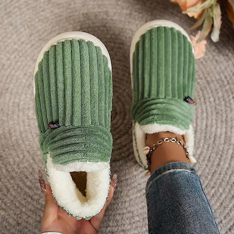 Warm Solid Colour Winter Slippers,Super Soft Flat Home Shoes,Comfortable and Warm Plush Floor Slippers